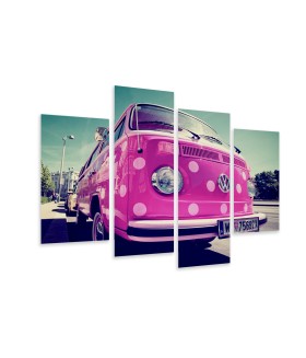 Multi-canvas 4x Pink car